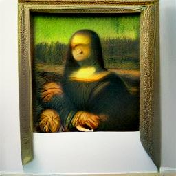 generated: a painting of the mona lisa on a white wall #2